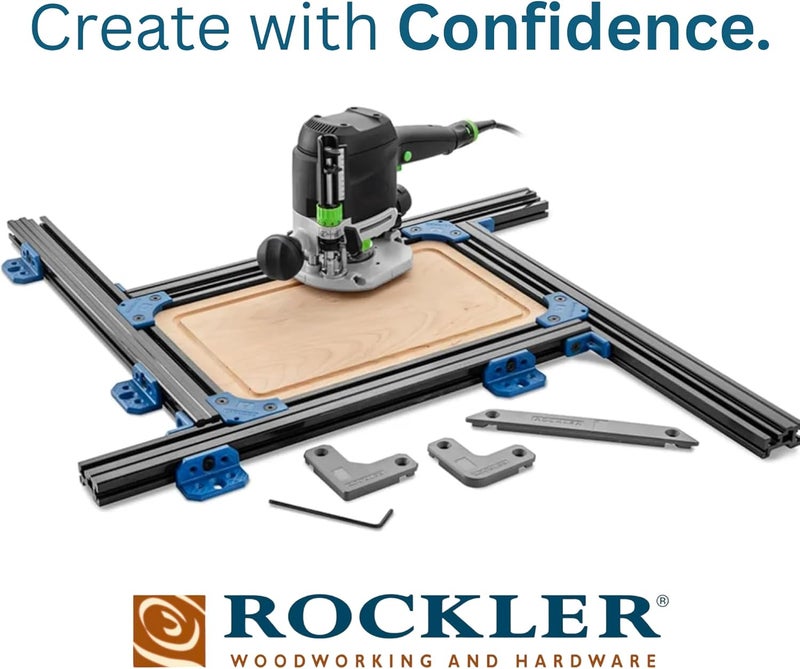 ROCKLER Juice Groove Router Jig for Cutting Board Up to 18” x 18” - Adjustable Juice Groove Jig w/Corner Radius Guides - Versatile Variable Router Jig - Easy-to-Use Router Guide for Perfect Grooves - Image 2